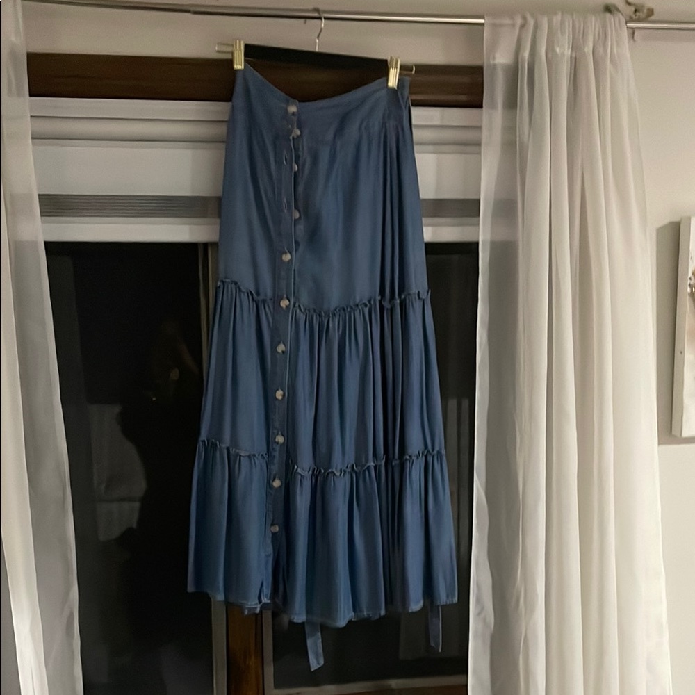Elegant Blue Button-Down Skirt